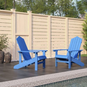 Krzesła ogrodowe Adirondack 2 szt. HDPE niebieskie