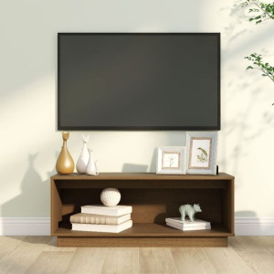 Szafka RTV miodowy brąz 90x35x35cm drewno sosnowe