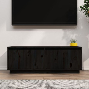 Szafka RTV czarna 110x34x40cm drewno sosnowe