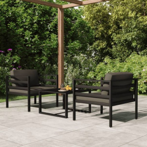 Zestaw do ogrodu 3-cz. poduszki aluminium antracyt