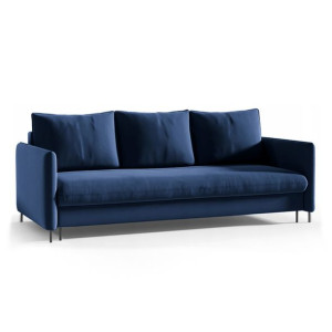 Sofa Ian z funkcją spania i pojemnikiem na pościel - granatowa/ R81