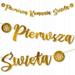 Baner Pierwsza Komunia Święta IHS