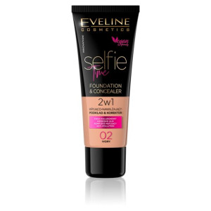Eveline Selfie Time kryjąco-nawilżający pokład i korektor 02 Ivory 30ml