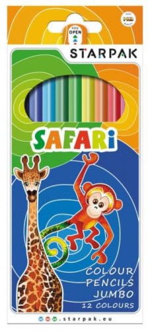 Kredki 12kol Safari Jumbo trójkątne p12 STARPAK, cena za 1szt.