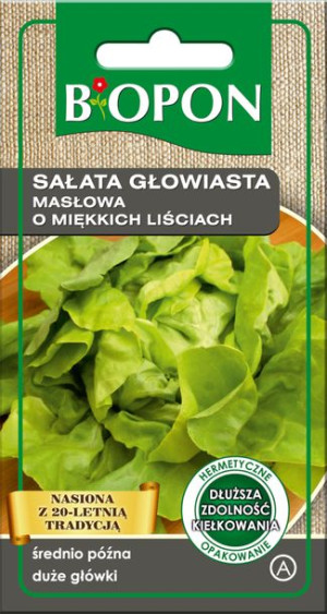 Nasiona BIOPON - SAŁATA GŁOWIASTA Masłowa o Miękkich Liściach 1g