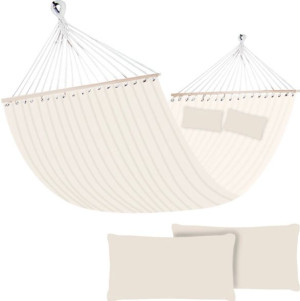 Duży Hamak Dwuosobowy Mocny Ze Stelażem 340x150cm Do Domu Ogrodu