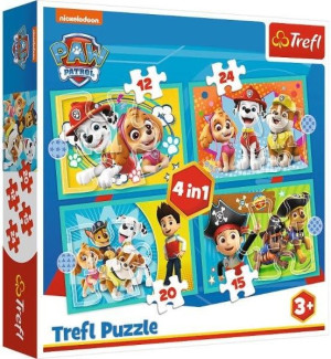 Trefl Puzzle 4w1 Wesoła Ekipa Psi Patrol