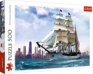 Trefl Puzzle 500el Żaglowiec Na Tle Chicago