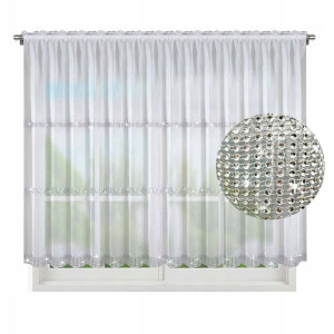 Firany Gotowe Cyrkonie 145x400 Biała Diamenty Woal