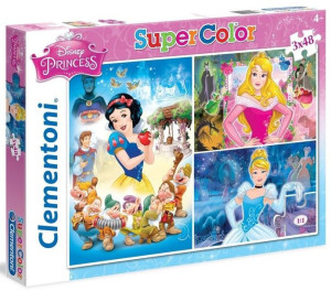 Clementoni Puzzle 3x48 El Księżniczki Super Color