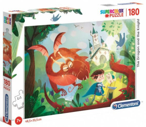 Clementoni Puzzle 180 El Smok Rycerz Zamek