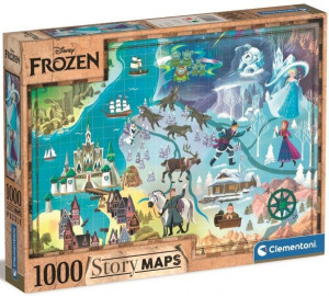 Clementoni Puzzle 1000 El Story Maps Kraina Lodu