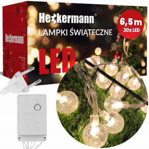 Girlanda Świetlna Świąteczna 30 Led Ciepłe 6,5m