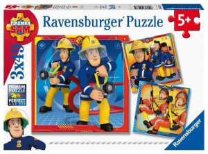 Ravensburger Puzzle 3x49 El Strażak Sam Na Ratunek