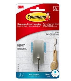 Command BATH33-SN-ES Haczyki kąpielowe, 1 szt., nikiel satynowy