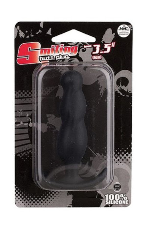 Korek analny silikonowy czarny Smiling 9 cm