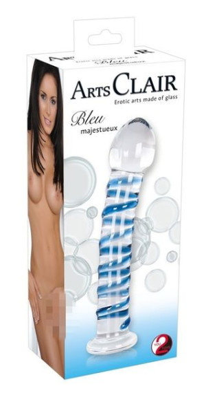 Dildo szklnae Arts Clair Bleu 18 cm