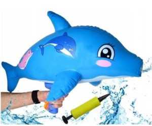 DELFIN Dmuchany DUŻY pistolet na WODĘ 72cm Pompka