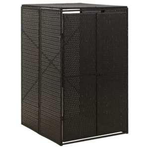 Osłona na śmietnik czarna 70x80x117cm polirattan