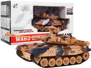 Czołg T-90 zdalnie sterowany strzela dymi + tarcza