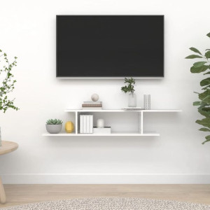 Szafka RTV wisząca biały połysk 125x18x23cm płyta