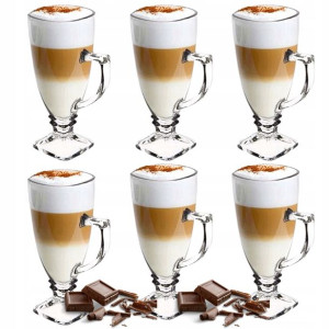 Zestaw Szklanek Do Kawy Herbaty Latte 6 Szt 260 Ml