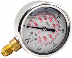 Manometr zegar hydrauliczny 600 Bar 63mm