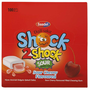Shock 2 Kwaśne Gumy Do Żucia O Smaku Wiśniowym 400g