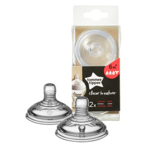 Tommee Tippee Closer To Nature Smoczek silikonowy przepływ do kaszki 2szt