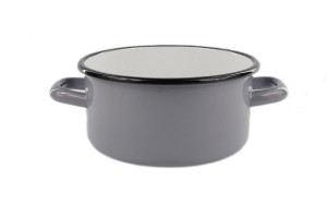 Garnek Niski Emaliowany Elo-pol Szary 14 Cm 0,9 L