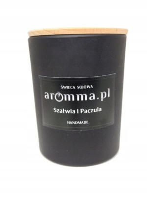 Świeca Sojowa 100% SZAŁWIA I PACZULA 300 ml z wieczkiem - Aromma - ODPRĘŻA