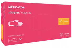 RĘKAWICE rękawiczki NITRYLOWE pink MAGENTA RÓŻOWE