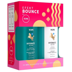 Yope Efekt Bounce Hydrate My Hair zestaw szampon do suchej 300ml + odżywka