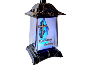 Mama Mamie Znicz Kpl3 Czarno-złoty+figurka Led