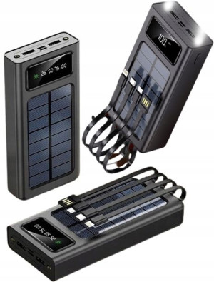Powerbank Solarny Ładowarka Latarka 30000 Mah