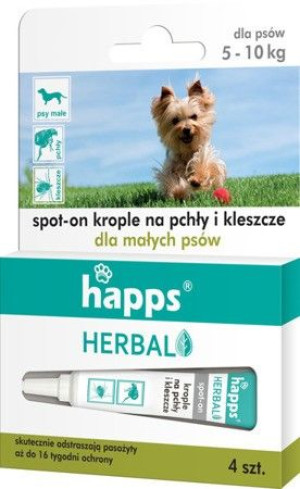 Krople Na Pchły Kleszcze Dla Psów (5-10kg) Happs