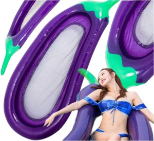 Materac Dmuchany Do Wody Duży Bakłażan 250 Cm Xxl