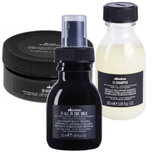 DAVINES Zestaw OI do włosów Masło 75ml Mleczko 50ml Szampon 90ml