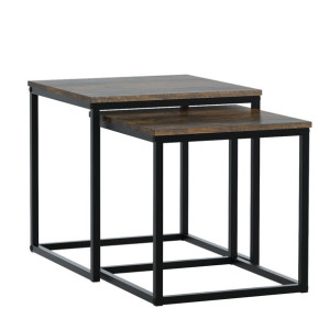 Stolik Kawowy Kwadrat 2w1 Stół Ława Loft Industrial Brąz Rustykalny Lft203