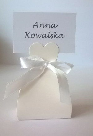 Podziękowania dla gości pudełeczka + winietka 5szt