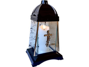 Znicz Lampion Kpl3 Białe Tło+świeca