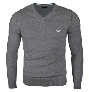 Sweter Emporio Armani V-neck  Szary XXL