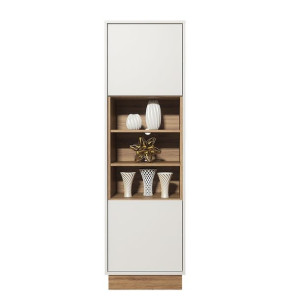 Witryna Szafka Słupek Loft Skandynawska Mat Biała/dąb Naturalny Lft103c