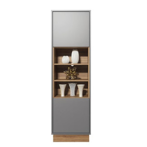 Witryna Szafka Słupek Loft Skandynawska Mat Szary/dąb Naturalny Lft103c