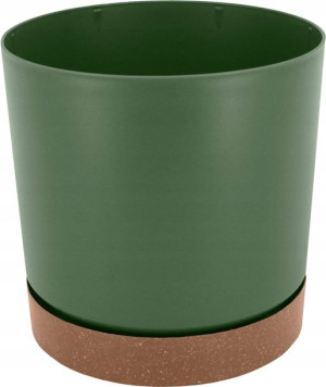 Doniczka z podstawką TUBO P śr.18 cm- Zielona
