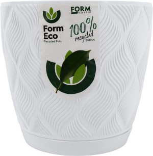 Doniczka z podstawką Flow PETIT śr.13 cm- BIAŁA