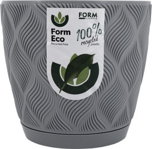 Doniczka z podstawką Flow PETIT śr.13 cm- BETONOWA