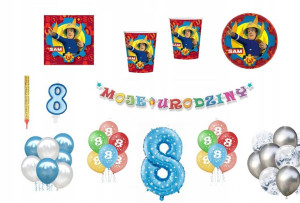 Zestaw Strażak Sam 8 Urodziny Balony