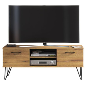 Stolik Szafka Rtv Tv Loft Ml Metal Retro Dąb Naturalny/czarny Lft004