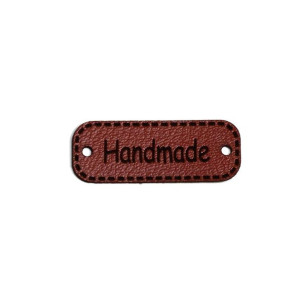 Przywieszka Handmade Ekoskóra Ciemny Brąz 30 Mm